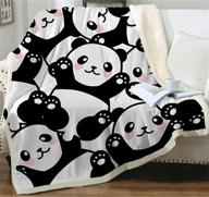 🐼 sviuse panda throw blanket: cartoon panda pattern sherpa fleece lightweight throw for bed, sofa, and travel - ideal birthday gift for kids, teens (50" x 60") – panda 7 logo