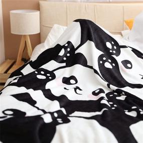 img 3 attached to 🐼 Sviuse Panda Throw Blanket: Cartoon Panda Pattern Sherpa Fleece Lightweight Throw for Bed, Sofa, and Travel - Ideal Birthday Gift for Kids, Teens (50" X 60") – Panda 7