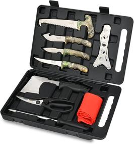 img 4 attached to 🔪 Ultimate Hunting Knife Set: 11-Piece Field Dressing Kit with High-Quality Knives and Storage Case - Perfect for Man, Hunter, Deer Hunting, Camping, Survival, Fishing