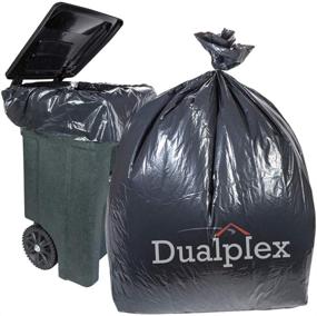 img 4 attached to SEO-Optimized: Dualplex 45-48 Gallon Black Toter Trash Bags, 1.5 Mil, 30 Bags/Case, 46x54