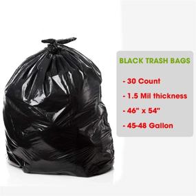 img 3 attached to SEO-Optimized: Dualplex 45-48 Gallon Black Toter Trash Bags, 1.5 Mil, 30 Bags/Case, 46x54