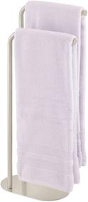 img 2 attached to 🛀 mDesign Satin Metal Towel Rack Holder - Stylish 2 Tier Organizer for Bathroom Storage and Organization