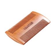 🧔 hawatour natural wood beard and mustache comb with dual fine & coarse teeth for men logo