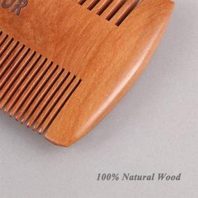 img 2 attached to 🧔 HAWATOUR Natural Wood Beard and Mustache Comb with Dual Fine & Coarse Teeth for Men