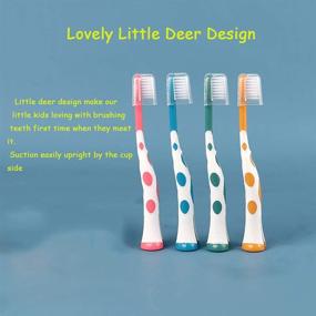 img 3 attached to 🦌 Extra Soft Little Deer Kids Toothbrush - 8-Pack for Ages 2-8 (Pink, Orange, Blue, Green)