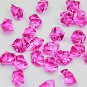 img 4 attached to 💎 Fuchsia Acrylic Ice Rock Crystals - Table Scatters, Vase Fillers - Wedding, Banquet, Party, Event, Birthday Decorations (Fuchsia, 150 count)