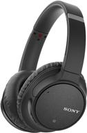 sony whch700n noise cancelling headphones: wireless bluetooth over-ear headset with mic for phone calls and alexa voice control - black logo