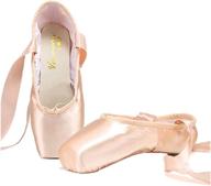 🩰 nexete ballet pointe shoes for girls and women - satin dance slipper flats with toe pad, ribbon, and resilient leather sole for full pointe reach logo