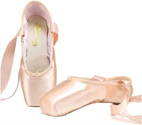 img 4 attached to 🩰 Nexete Ballet Pointe Shoes for Girls and Women - Satin Dance Slipper Flats with Toe Pad, Ribbon, and Resilient Leather Sole for Full Pointe Reach