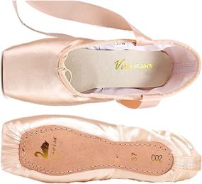 img 1 attached to 🩰 Nexete Ballet Pointe Shoes for Girls and Women - Satin Dance Slipper Flats with Toe Pad, Ribbon, and Resilient Leather Sole for Full Pointe Reach