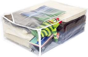 img 4 attached to Clear Vinyl Zippered Comforter Storage Bags 13 x 19.5 x 6.5 🛏️ Inch - Convenient 5-Pack with 9 x 9 Insert Pocket and Display Cutout!