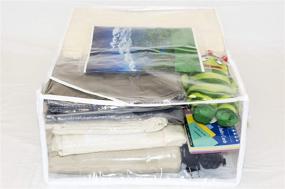 img 3 attached to Clear Vinyl Zippered Comforter Storage Bags 13 x 19.5 x 6.5 🛏️ Inch - Convenient 5-Pack with 9 x 9 Insert Pocket and Display Cutout!