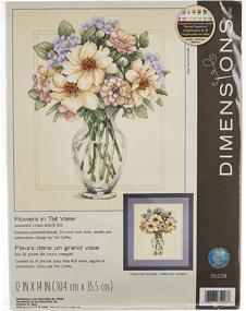 img 4 attached to 🌸 Vibrant Dimensions Cross Stitch Flowers in Vase: White, Pink, Green, Purple