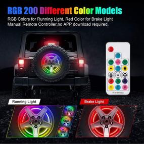 img 3 attached to 🚗 SUPAREE RGB Spare Tire Brake Light - Wireless Remote Controller for Jeep Wrangler 2007-2018 JK JKU YJ TJ & JL 2018-2020