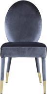 🪑 modern contemporary grey velvet upholstered leverett dining chair set of 2 with oval back, armless design, gold tone metal tipped wood legs - iconic home logo