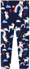 img 4 attached to Stretch Leggings Rainbow Patterns 5_Years Girls' Clothing