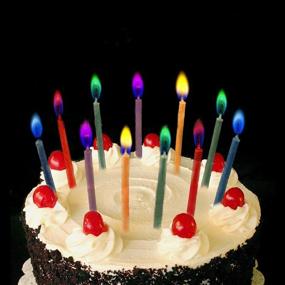 img 4 attached to 🎂 Medium Birthday Candles with Colored Flames - 24-Pack, 3 Inch Candles