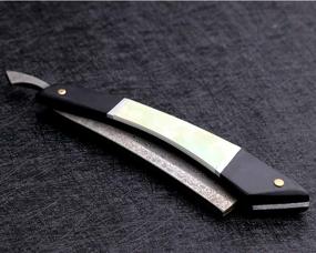 img 1 attached to 🪒 Zertone Damascus Straight Razor - VG10 Steel Blade - Ebony and Acrylic Scale - Barber Straight Razor (Black)