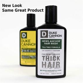 img 3 attached to 🌿 Duke Cannon Supply Co. - Tea Tree News Anchor Hair Wash Shampoo and Conditioner (10 oz) 2-in-1 Combo for Thick & Healthy Hair