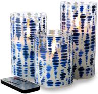 eywamage blue dots flameless glass candles with remote logo