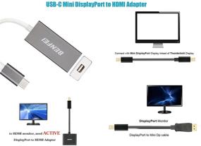 img 2 attached to 🔌 Высококачественный адаптер USB-C (Thunderbolt 3) к DisplayPort 4K@60Hz - Benfei USB Type C к DisplayPort/Dp, мужской к женскому конвертеру, идеально подходит для MacBook Pro 2015/2016 и ChromeBook Pixel - серый.