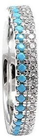 img 3 attached to Eternity Stackable Simulated Turquoise Sterling Women's Jewelry