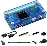 🔵 blue pi zero case kit with heatsink, hdmi adapter, and heatsink for raspberry pi zero w/pi zero 1.3/pi zero wh logo