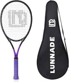 img 4 attached to 🎾 LUNNADE Adults Tennis Racket 27 Inch - Shockproof Carbon Fiber Tennis Racquet Lightweight, Pre-Strung & Regrip - Ideal for Beginner to Intermediate Players
