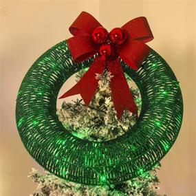 img 3 attached to 🎄 Vanthylit Lighted Christmas Wreath 18.5", 40LT Battery Operated Green LED Lights, Wreath Frame Covered with Green Glittering Sequins, for Christmas Home Wall Door Decoration