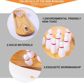 img 1 attached to 🎳 MorTime Mini Wooden Tabletop Bowling Game for Kids - Classic Desktop Bowling Toy with Desk Ball