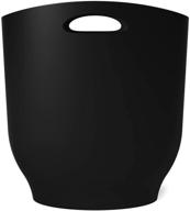 umbra harlo sleek & stylish bathroom trash can: compact bin for narrow spaces, 2-1/2 gallon capacity, black logo
