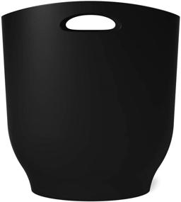 img 4 attached to Umbra Harlo Sleek & Stylish Bathroom Trash Can: Compact Bin for Narrow Spaces, 2-1/2 Gallon Capacity, Black