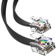 черный телефонный кабель rj11 длиной 3 фута для проводного и телефонного подключения - оптимальное качество и четкое соединение устройств rj11 с rj11 - прочный телефонный кабель с 4 позолоченными контактами от g-plug. логотип