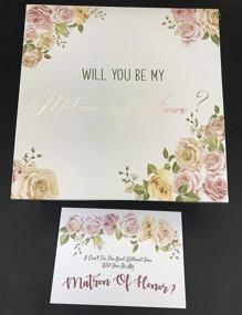 img 1 attached to 🎁 Bridesmaids Proposal Gift Boxes: Set of 8 with Rose Gold Foil Letters, Proposal Cards for Bridesmaids, Maid & Matron of Honor, and Flower Girl