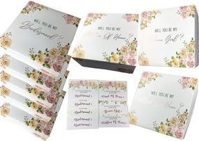 img 4 attached to 🎁 Bridesmaids Proposal Gift Boxes: Set of 8 with Rose Gold Foil Letters, Proposal Cards for Bridesmaids, Maid & Matron of Honor, and Flower Girl