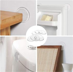 img 1 attached to 🚪 Door Knob Wall Protector - Transparent Rubber Door Stopper with Strong Self-Adhesive, 6Pcs Round Silicone Bumper for Doorknobs, Headboard, Refrigerator Door, Cabinets