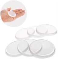 🚪 door knob wall protector - transparent rubber door stopper with strong self-adhesive, 6pcs round silicone bumper for doorknobs, headboard, refrigerator door, cabinets logo
