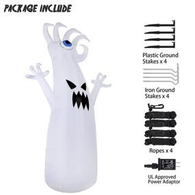 img 2 attached to 👻 Glowing HOOJO 10 FT Giant Scary Ghost Halloween Inflatable: Yard Decor with LED Lights & Flame Effect