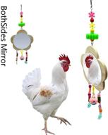 vehomy chicken toys with mirrors - wooden mirror toy with bell for chicks, hens, and roosters logo