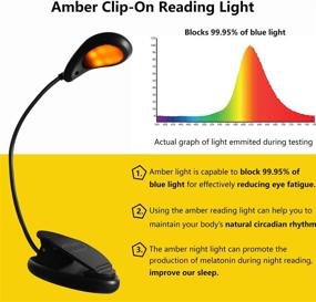 img 3 attached to 📚 LEDGLE Amber Book Light for Bed Reading, Eye-Care LED Reading Light, 3 Color Modes, 1600K-6000K, Rechargeable, 3 Brightness Levels