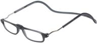 👓 clic magnetic xl reading glasses in matte grey +1.75: stylish and functional eyewear for enhanced reading experience logo