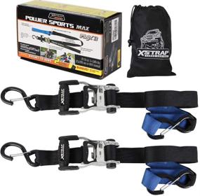 img 4 attached to 🏍️ XSTRAP 2 Pack Heavy Duty Motorcycle Ratchet Tie Down Straps with Safety Clip Hooks, Soft Loops, and 1.5 Inch by 6 Foot Length - Ideal for Securing Motorcycles, Dirt Bikes, Kayaks, ATVs, UTVs, and Landscaping Equipment