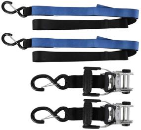 img 3 attached to 🏍️ XSTRAP 2 Pack Heavy Duty Motorcycle Ratchet Tie Down Straps with Safety Clip Hooks, Soft Loops, and 1.5 Inch by 6 Foot Length - Ideal for Securing Motorcycles, Dirt Bikes, Kayaks, ATVs, UTVs, and Landscaping Equipment