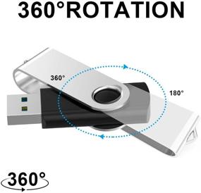 img 2 attached to 💽 JOIOT Флеш-накопитель с карабином для хранения - элегантный и стильный черный USB Flash Drive