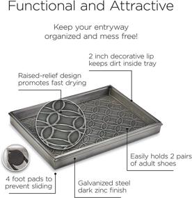 img 2 attached to 👢 Versatile and Stylish Good Directions 4205DZ Boot Tray in Dark Zinc - Organize and Protect Your Floors