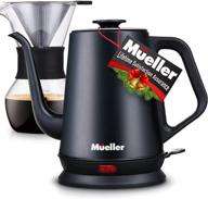 ☕ mueller electric gooseneck pour over coffee set - stainless steel kettle & drip coffee maker, matte finish logo