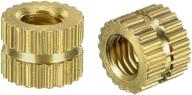 🔩 pack of 50 m3 x 4mm (l) x 5.0mm (od) female thread brass embedment nuts with knurled threaded insert by uxcell логотип