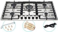🔥 premium 35" stainless steel gas cooktop with 5 sealed burners - lpg/ng fuel options, thermocouple protection & easy cleaning logo