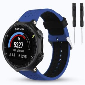 img 2 attached to Sophili Compatible Bands for Garmin Forerunner 235 - Soft Silicone Replacement Watch Bands with Pin Removal Tools - for Garmin Forerunner 235/220/230/620/630/735 Smart Watch