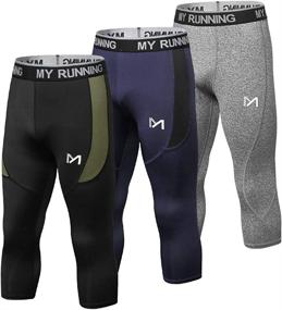 img 4 attached to 🩲 MEETYOO Men's 3/4 Compression Tights